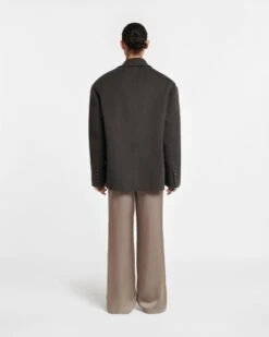 Nanushka Sea - Double Wool And Silk Blend Blazer - Anthracite -Nanushka Wear Shop NW24RSOW01097 SEA ANTHRACITE DOUBLEWOOLSILK 02