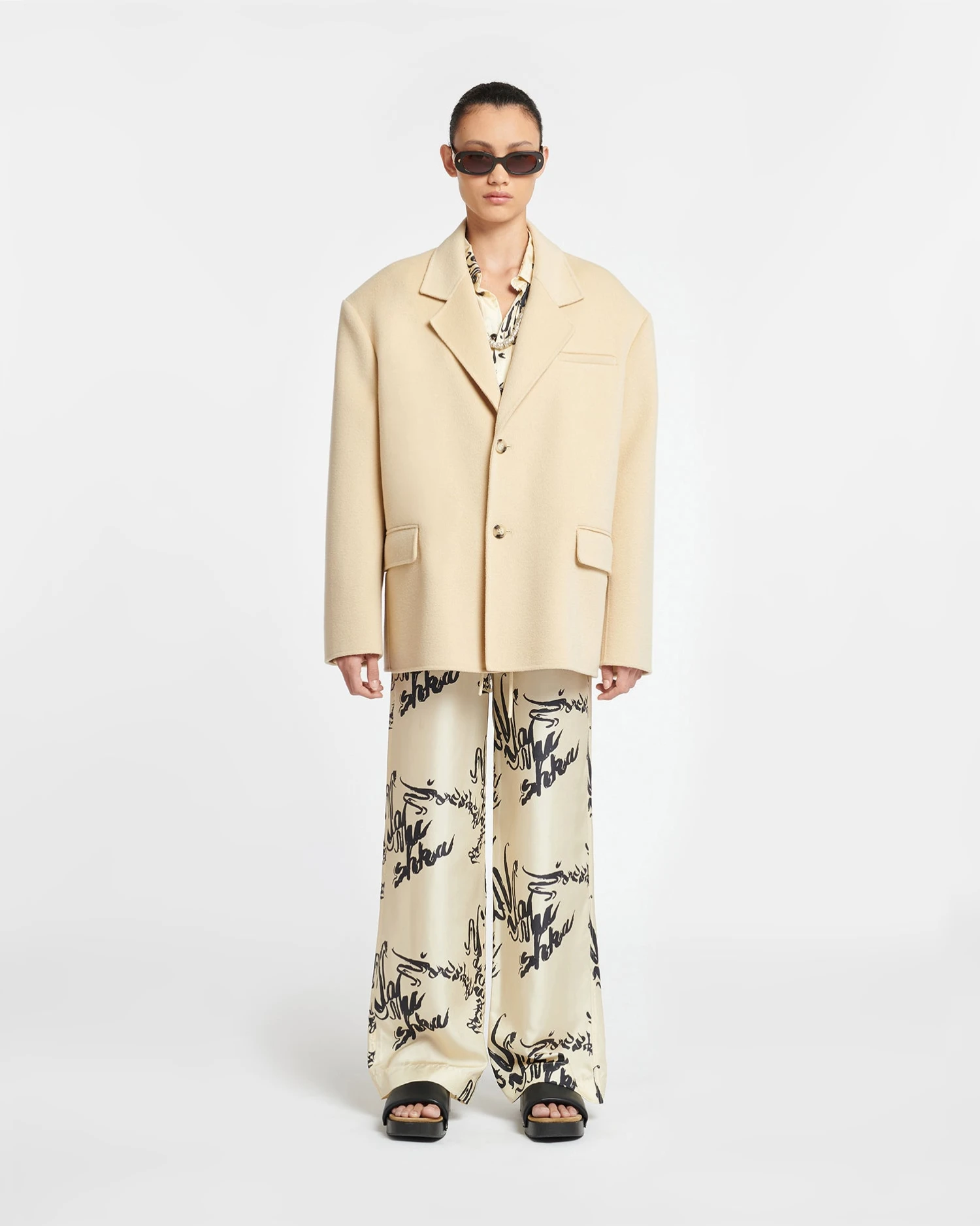 Nanushka Sea - Double Wool And Silk Blend Blazer - Creme 4 Nanushka Sea - Double Wool And Silk Blend Blazer - Creme - Image 2