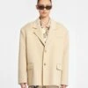 Nanushka Sea - Double Wool And Silk Blend Blazer - Creme 1 Nanushka Sea - Double Wool And Silk Blend Blazer - Creme -Nanushka Wear Shop NW24RSOW01097 SEA CREME DOUBLEWOOLSILK 03