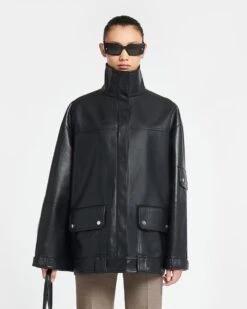 Nanushka Silva - Regenerated Leather Jacket - Black