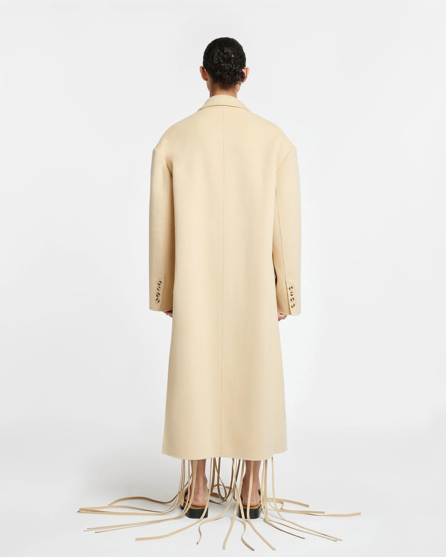 Nanushka Veda - Double Wool And Silk Blend Coat - Creme 4 Nanushka Veda - Double Wool And Silk Blend Coat - Creme - Image 2