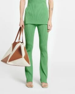Nanushka Cornelie - Ribbed-Knit Pants - Green