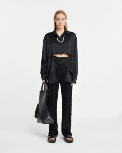 Nanushka Felina - Slip Satin Pants - Black -Nanushka Wear Shop NW24RSPA00799 FELINA BLACK SLIPSATIN 01