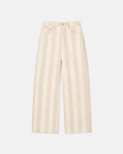 Nanushka Josine - Striped Wide-Leg Jeans - Creme -Nanushka Wear Shop NW24RSPA01071JOSINE CREME DENIMSTRIPE