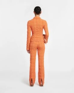 Nanushka Juna - Seersucker Pants - Sunset Orange -Nanushka Wear Shop NW24RSPA01118 JUNA SUNSETORANGE SEERSUCKER 02