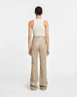 Nanushka Leena - Okobor™ Alt-Leather Pants - Ashy Taupe -Nanushka Wear Shop NW24RSPA01579 LEENA ASHYTAUPE OKOBOR 02