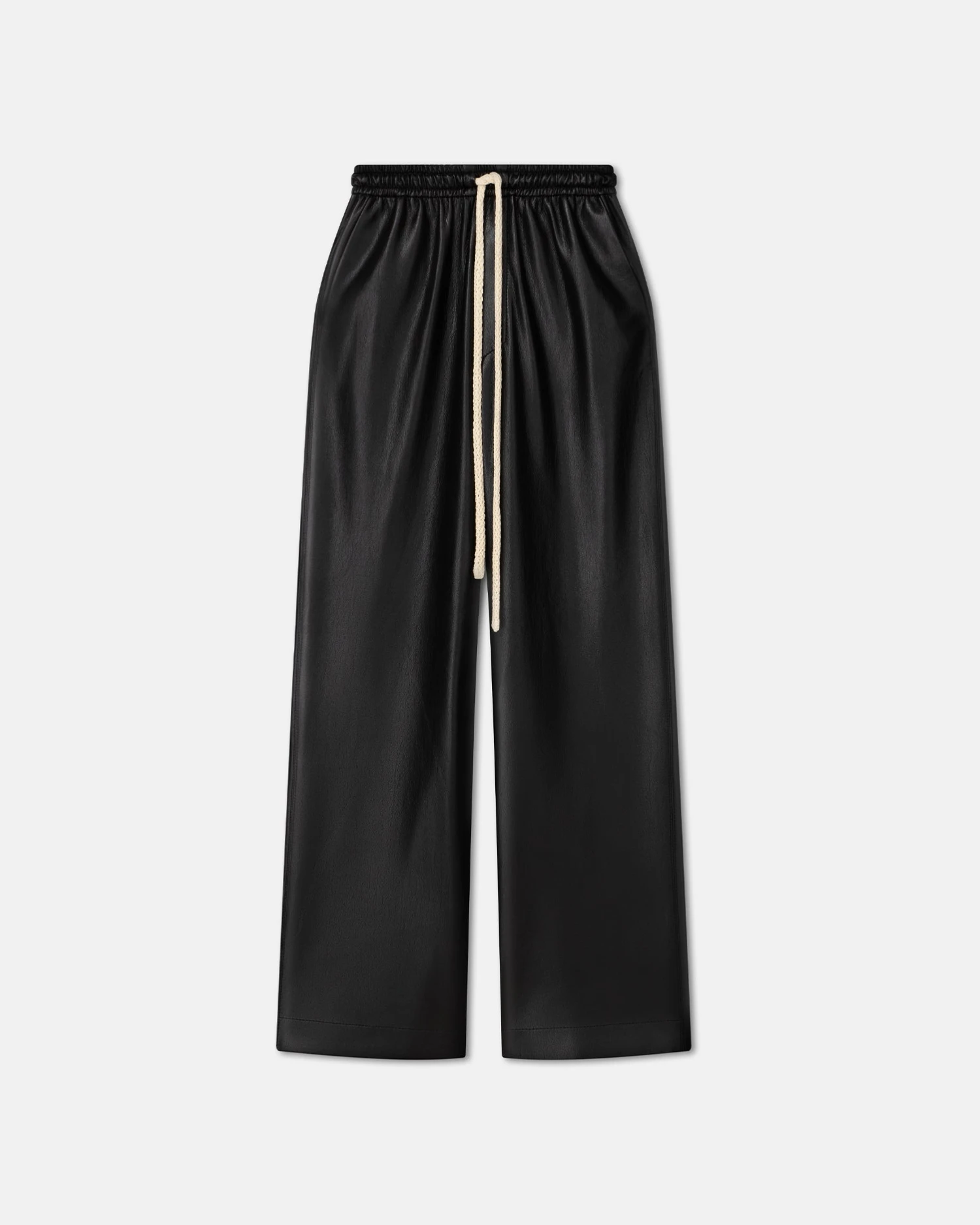 Nanushka Gisela - Okobor™ Alt-Leather Drawstring Pants - Black/Creme 6 Nanushka Gisela - Okobor™ Alt-Leather Drawstring Pants - Black/Creme - Image 4