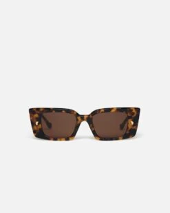 Nanushka Carmel - Bio-Plastic Rectangle-Frame Sunglasses - Dark Amber