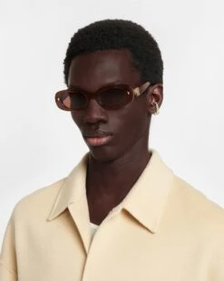 Nanushka Aliza - Bio-Plastic Oval-Frame Sunglasses - Light Turtle -Nanushka Wear Shop NW24RSSG01572 ALIZA LIGHTTURTLE BIOPLASTIC