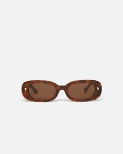 Nanushka Aliza - Bio-Plastic Oval-Frame Sunglasses - Light Turtle
