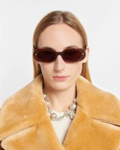 Nanushka Aliza - Bio-Plastic Oval-Frame Sunglasses - Light Turtle -Nanushka Wear Shop NW24RSSG01572 ALIZA LIGHTTURTLE BIOPLASTIC A