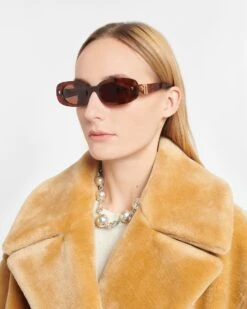 Nanushka Aliza - Bio-Plastic Oval-Frame Sunglasses - Light Turtle -Nanushka Wear Shop NW24RSSG01572 ALIZA LIGHTTURTLE BIOPLASTIC B