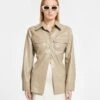 Nanushka Karline - Okobor™ Alt-Leather Shirt - Ashy Taupe -Nanushka Wear Shop NW24RSSH00579 KARLINE ASHYTAUPE OKOBOR 03