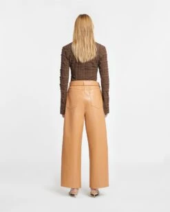 Nanushka Lotte - Checked Seersucker Shirt - Dark Brown -Nanushka Wear Shop NW24RSSH00878 LOTTE DARKBROWN SEERSUCKER 02