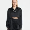 Nanushka Maxon - Slip Satin Shirt - Black 1 Nanushka Maxon - Slip Satin Shirt - Black -Nanushka Wear Shop NW24RSSH00999 MAXON BLACK SLIPSATIN 03