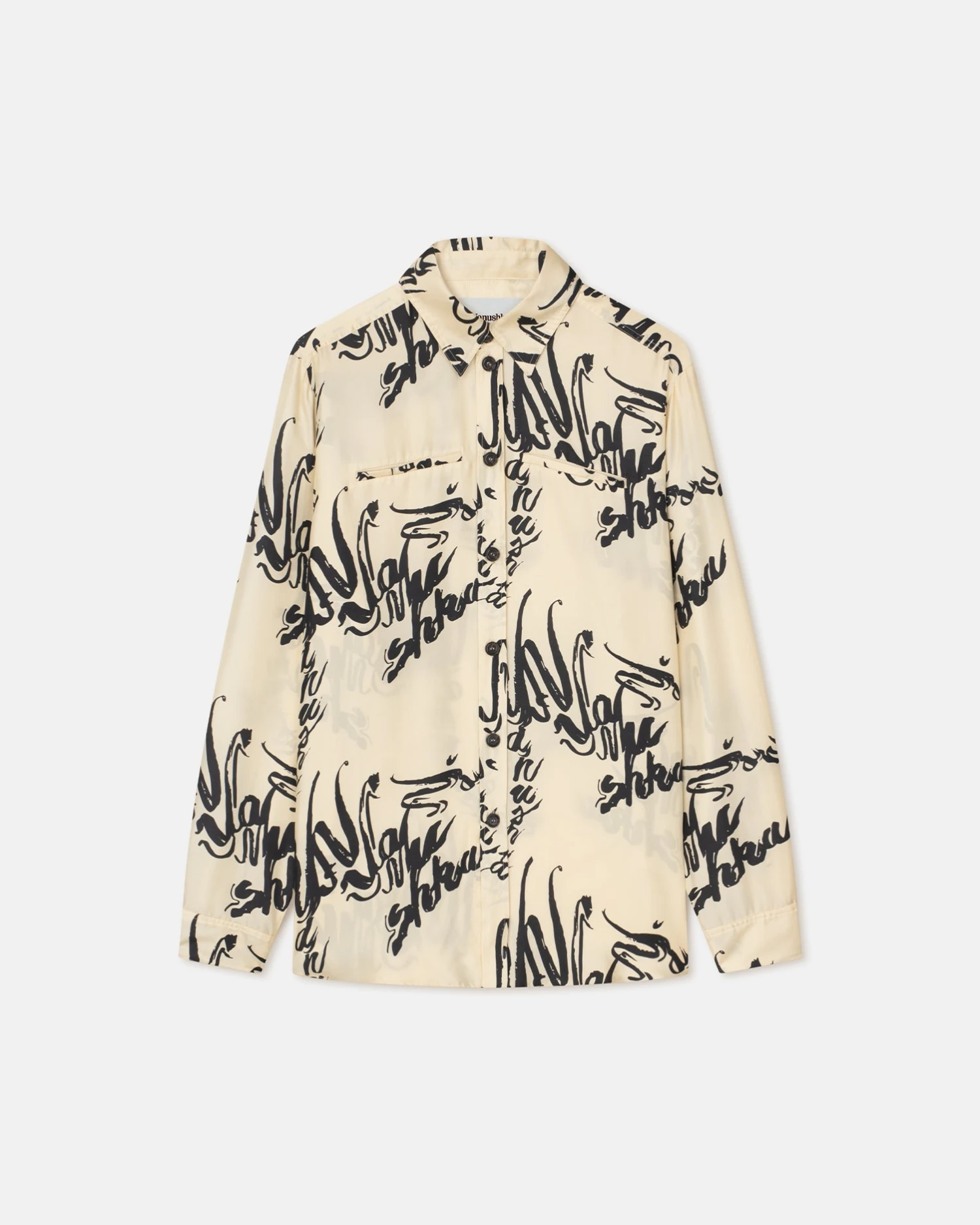 Nanushka Sabrin - Printed Twill Silk Shirt - Calligraphy Creme 6 Nanushka Sabrin - Printed Twill Silk Shirt - Calligraphy Creme - Image 4