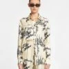 Nanushka Sabrin - Printed Twill Silk Shirt - Calligraphy Creme