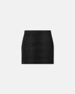 Nanushka Ceara - Smocked Okobor™ Alt-Leather Mini Skirt - Black -Nanushka Wear Shop NW24RSSK00299CEARA BLACK SMOCKEDOKOBOR