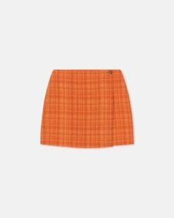 Nanushka Fede - Seersucker Skort - Sunset Orange 9 Nanushka Fede - Seersucker Skort - Sunset Orange -Nanushka Wear Shop NW24RSSK00618FEDE SUNSETORANGE SEERSUCKER