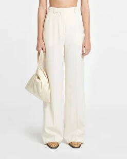 Nanushka Lanai - Tailored Cady Pants - Creme