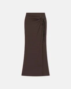 Nanushka Macea - Mesh-Jersey Maxi Skirt - Nutmeg