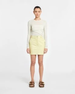 Nanushka Miray - Okobor™ Alt-Leather Mini Skirt - Lemongrass -Nanushka Wear Shop NW24RSSK01213 MIRAY LEMONGRASS OKOBOR 01