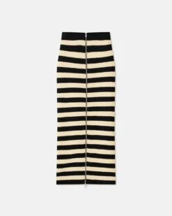 Nanushka Nima - Striped Terry-Knit Midi Skirt - Creme/Off Black 9 Nanushka Nima - Striped Terry-Knit Midi Skirt - Creme/Off Black -Nanushka Wear Shop NW24RSSK01571NIMA CREMEOFFBLACKSTRIPE TERRYKNIT3