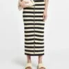 Nanushka Nima - Striped Terry-Knit Midi Skirt - Creme/Off Black