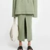 Nanushka Nima - Terry-Knit Midi Skirt - Faded Sage