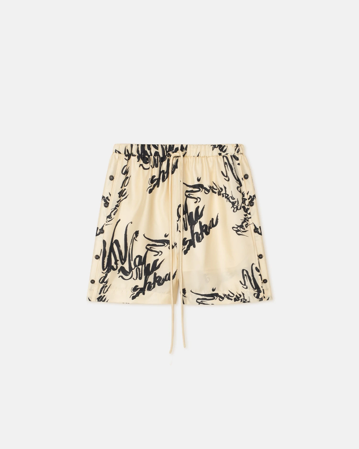 Nanushka Ceylin - Printed Silk-Twill Shorts - Calligraphy Creme 3 Nanushka Ceylin - Printed Silk-Twill Shorts - Calligraphy Creme