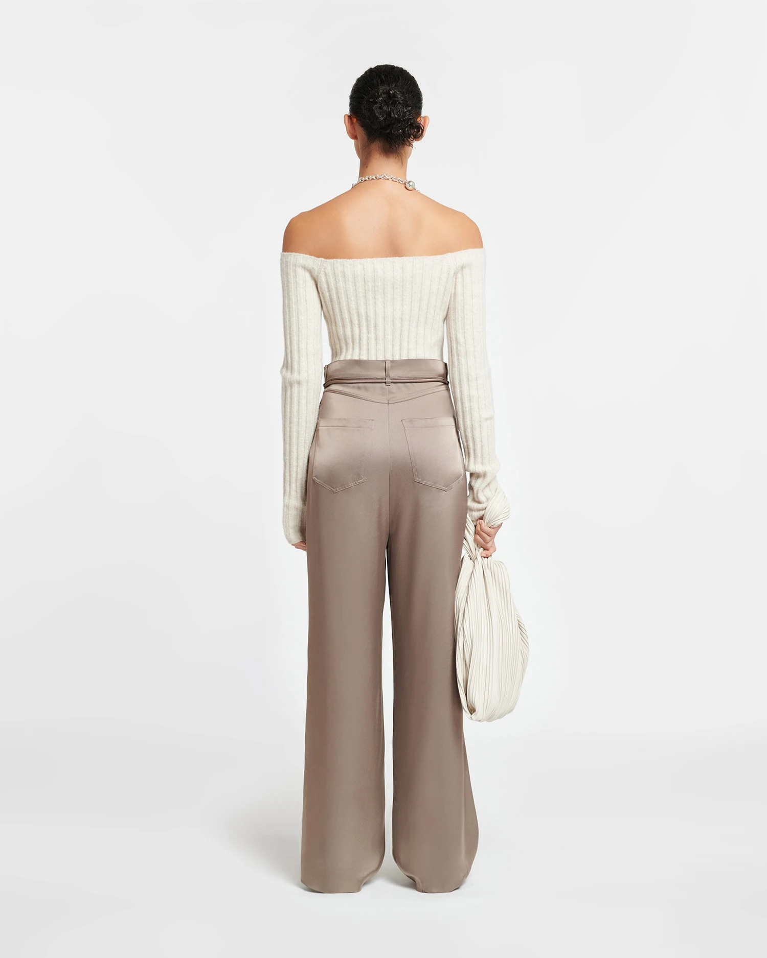 Nanushka Sidone - Off-The-Shoulder Jersey Cardigan - Creme 5 Nanushka Sidone - Off-The-Shoulder Jersey Cardigan - Creme - Image 3