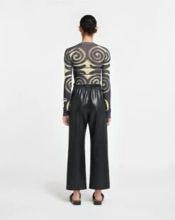 Nanushka Deva - Draped Mesh-Jersey Top - Spiral Spray -Nanushka Wear Shop NW24RSTP01399 DEVA SPIRALSPRAY RECYCLEDMESHJERSEY 02