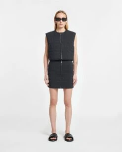 Nanushka Lise - Quilted Tech Poplin Vest - Black -Nanushka Wear Shop NW24RSTP02199 LISE TOTEMOFFBLACK QUILTEDTECHPOPLIN 01