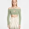 Nanushka Marnin - Terry-Knit Top - Faded Sage -Nanushka Wear Shop NW24RSTP02379 MARNIN FADEDSAGE TERRYKNIT 02 B
