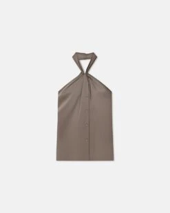 Nanushka Neline - Draped Slip Satin Top - Clay 9 Nanushka Neline - Draped Slip Satin Top - Clay -Nanushka Wear Shop NW24RSTP02794NELINE CLAY SLIPSATIN1