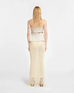 Nanushka Silvine - Slip Satin Top - Creme -Nanushka Wear Shop NW24RSTP03371 SILVINE CREME SLIPSATIN 02