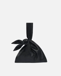 Nanushka Jen Knotted - Okobor™ Alt-Leather Clutch Bag With Knot Detailing - Black -Nanushka Wear Shop NW24SSBG02699JENKNOTTED BLACK OKOBOR 03