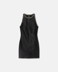 Nanushka Franca - Okobor™ Alt-Leather Mini Dress - Black -Nanushka Wear Shop NW24SSDR01799 FRANCA BLACK OKOBOR RAFFIA STITCH