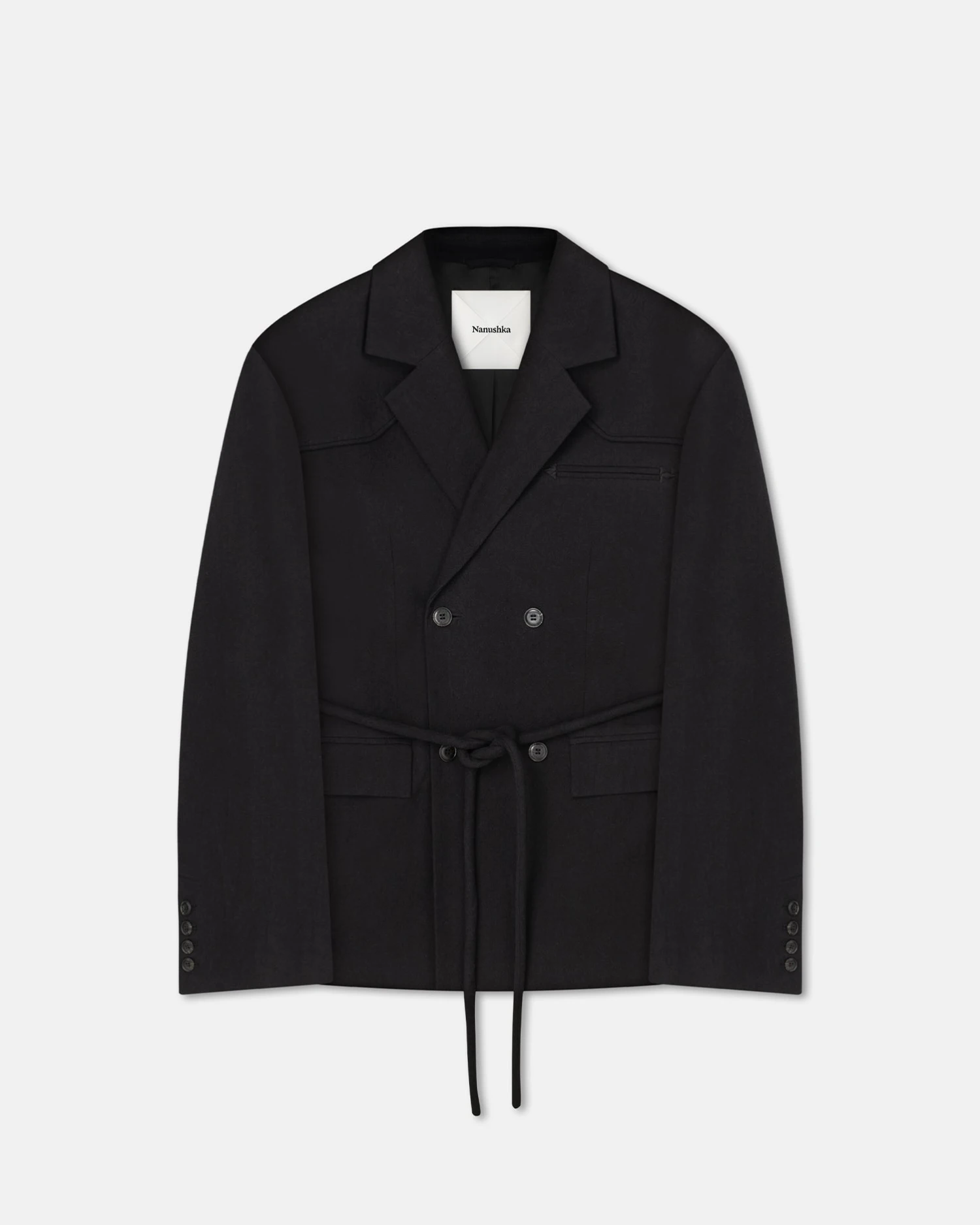 Nanushka Julienne - Washed-Canvas Blazer - Black 7 Nanushka Julienne - Washed-Canvas Blazer - Black - Image 5