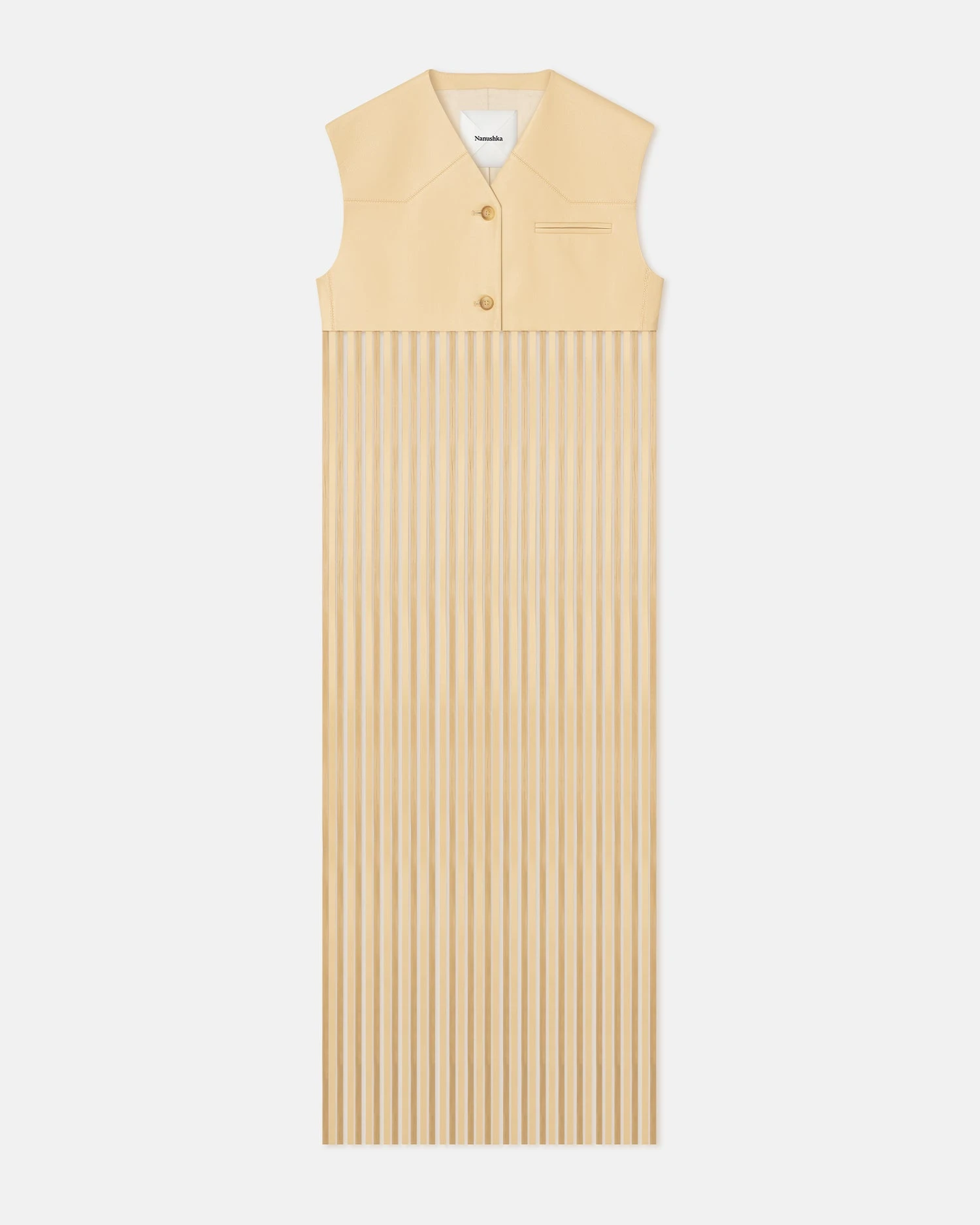 Nanushka Derora - Fringed Regenerated Leather Vest - Vintage Creme 7 Nanushka Derora - Fringed Regenerated Leather Vest - Vintage Creme - Image 5