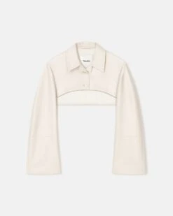 Nanushka Brisia - Cropped Regenerated Leather Bolero - Creme 11 Nanushka Brisia - Cropped Regenerated Leather Bolero - Creme -Nanushka Wear Shop NW24SSOW02271 BRISIA CREME REGENERATED LEATHER