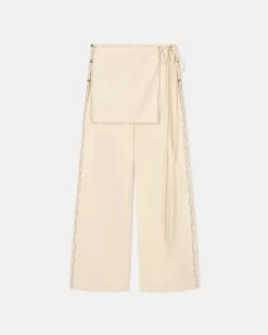 Nanushka Evea - Glass Poplin Pants - Oat 15 Nanushka Evea - Glass Poplin Pants - Oat -Nanushka Wear Shop NW24SSPA00672 EVEA OAT GLASS POPLIN