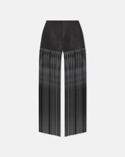 Nanushka Amalee - Fringed Regenerated Leather Shorts - Black -Nanushka Wear Shop NW24SSPA04199 AMALEE BLACK REGENERATED LEATHER