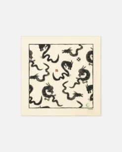 Nanushka Shoul - Draped Twill Silk Scarf - Green-Aquarelle Dragon Print