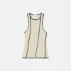 Nanushka Enna - Patchwork Mesh-Jersey Tank Top - White Wax/Black