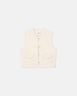 Nanushka Maie - Quilted Heavy Poplin Vest - Creme