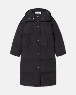 Nanushka Riva - Tech Poplin Puffer Coat - Off Black
