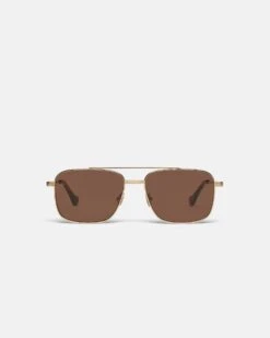 Nanushka Sare - Metal Aviator Sunglasses - Gold