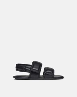 Nanushka Tarrus - Rounded Toe Padded Flat Sandals - Black