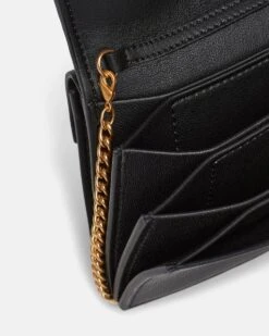 Nanushka The Concertina Mini - Card Holder With Chain - Black -Nanushka Wear Shop THECONCERTINAMINI BLACK VEGANNAPPA 04